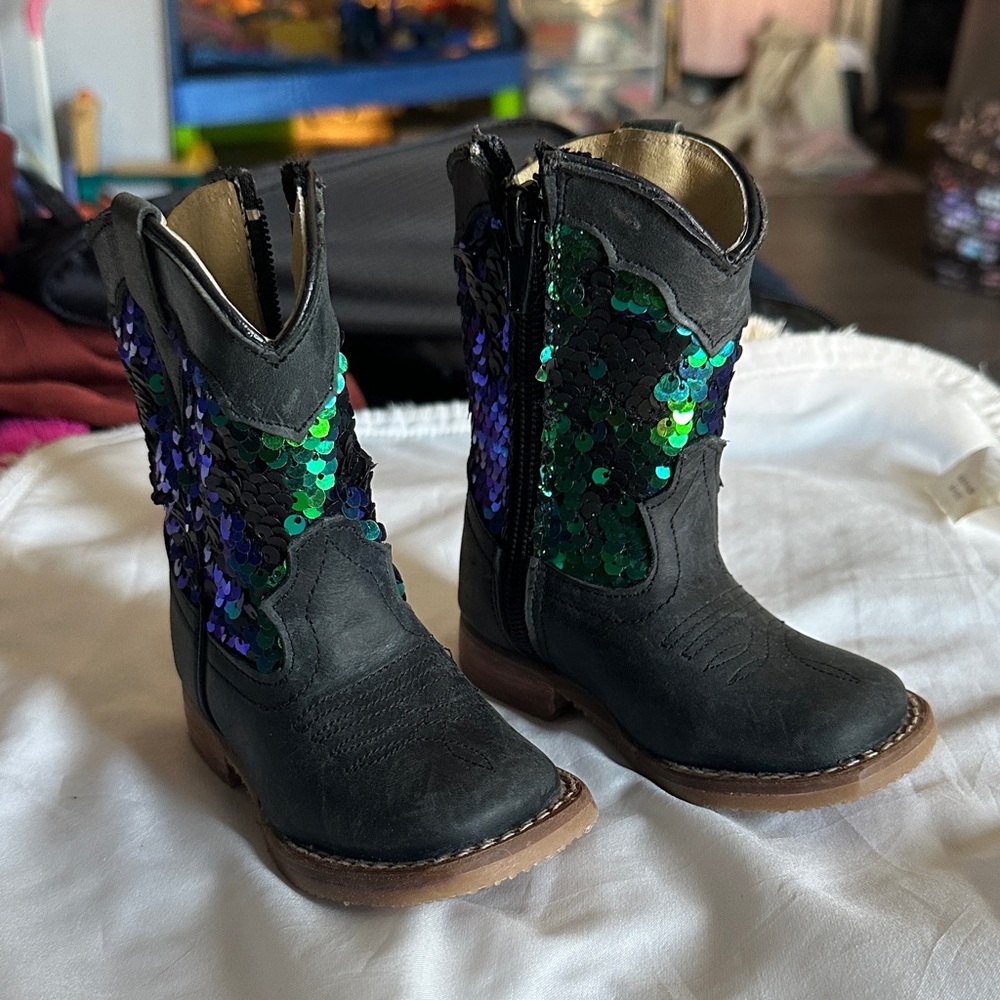 Sequin Embellished Kids Boots